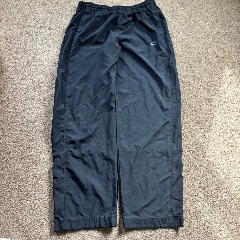 Y2K Nike Track Pants Men's Extra Large Black Baggy Wide Leg Loose Fit